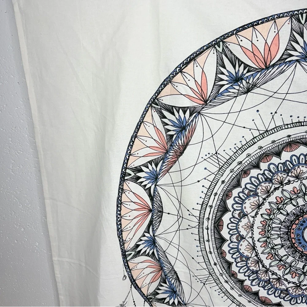 Tapioca Ivory Southwest Bohemian Dream Catcher Tapestry 61 x 62”